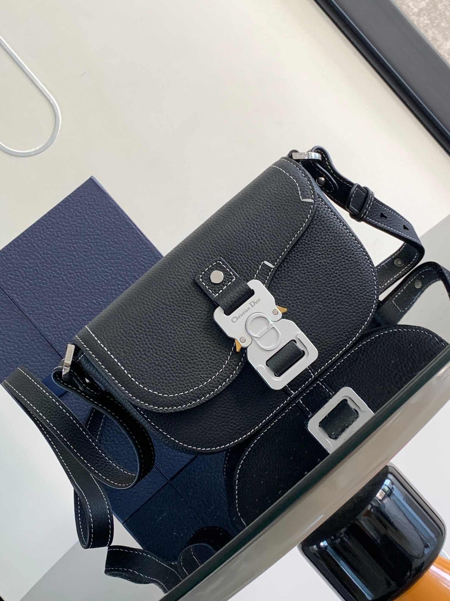 a1698658499099_2025.jpg Mini Saddle Messenger Bag with Flap - Image 1