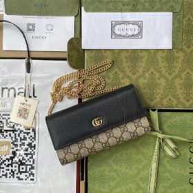 Bi-colour GG Marmont wallet on chain